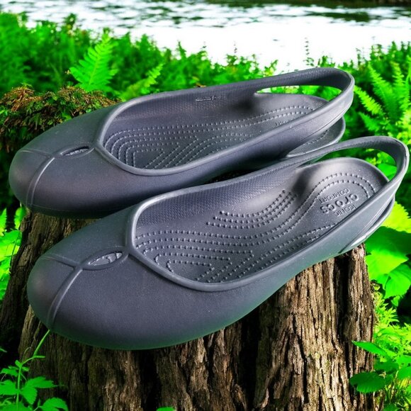 Crocs Balllet Flats Women's Size 9 Blue Slip On Comfort Shoes 11705 - Picture 4 of 8